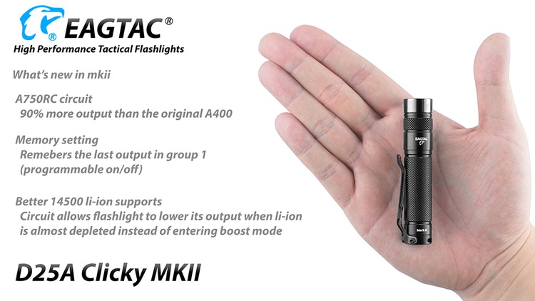 EAGTAC D25A Clicky MKII 405 Lumen