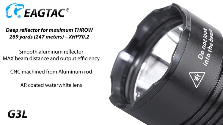 EAGTAC G3L Pro XHP70.2 LED 3200 Lumen