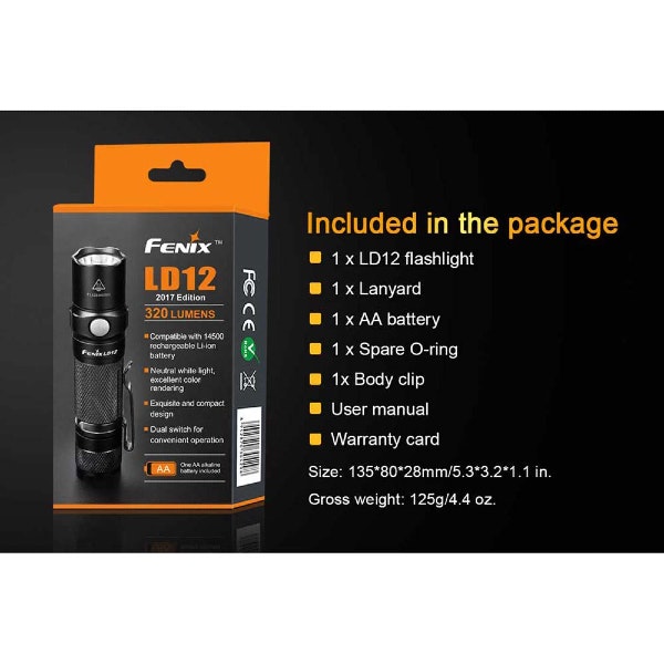 FENIX LD12 G2 LED Tactical Flashlight