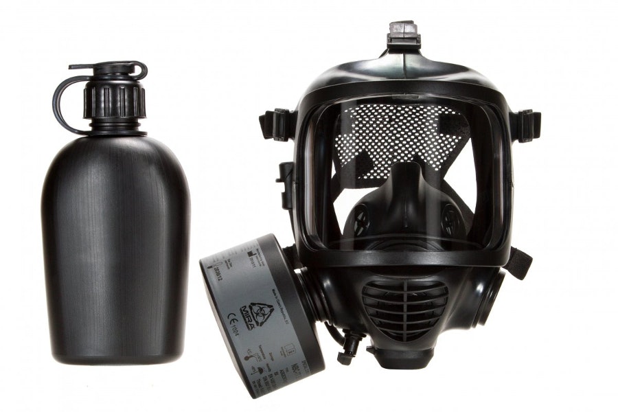 Skyddsmask paket komplett med NBC/CBRN filter m.m.