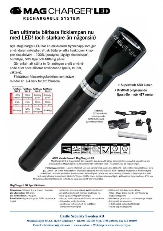 MAGLITE MagCharger LED - POLIS Ficklampa