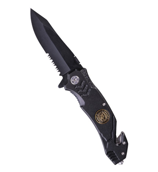MIL-TEC by STURM BLACK ′FIRE BRIGADE′ ONE-HAND KNIFE