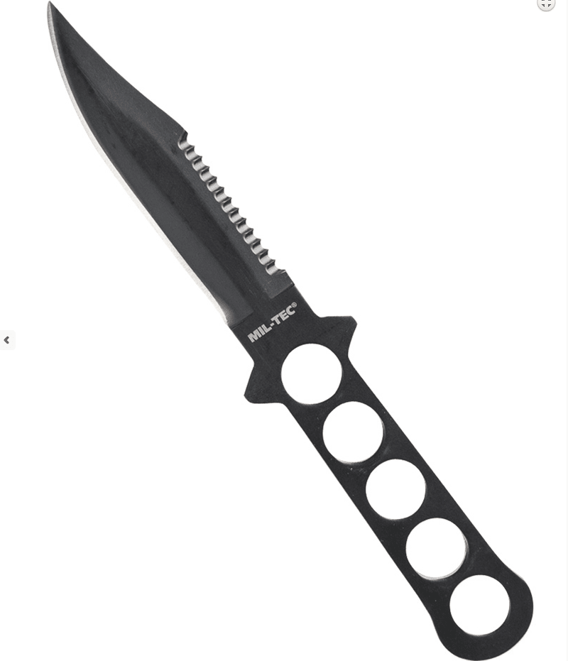 MIL-TEC Black Stainless Diving Knife W. Platic Cover