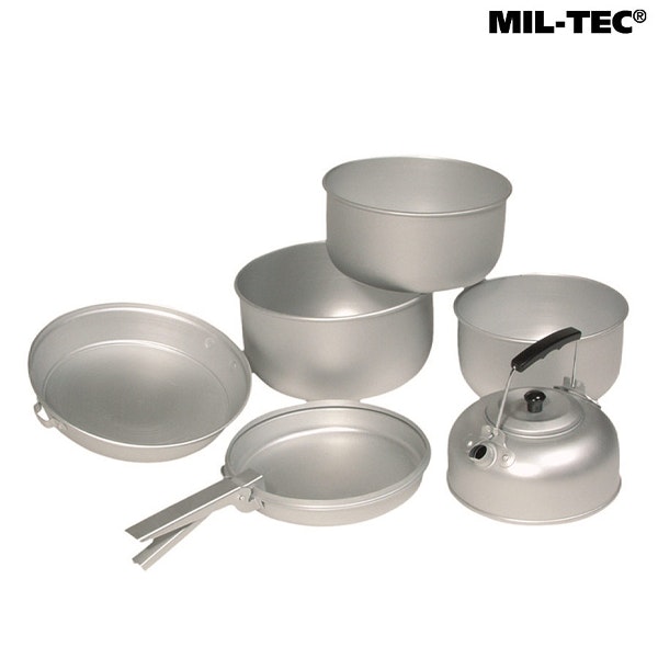 MIL-TEC by STURM ALU COOK-SET (3 COOK POTS, PAN, TEA POT)