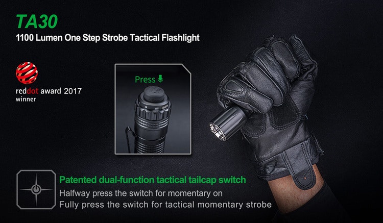 NEXTORCH TA30 One-Step-Strobe Tactical Flashlight 1100 LM