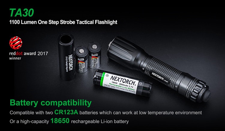 NEXTORCH TA30 One-Step-Strobe Tactical Flashlight 1100 LM