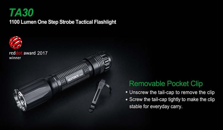 NEXTORCH TA30 One-Step-Strobe Tactical Flashlight 1100 LM