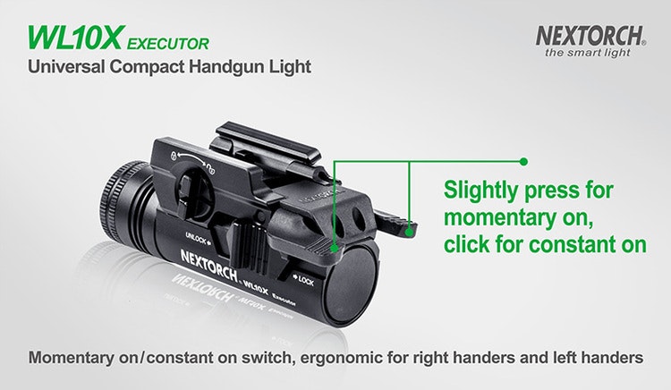 NEXTORCH WL10X Universal Handgun Light - Vapenlampa 230LM