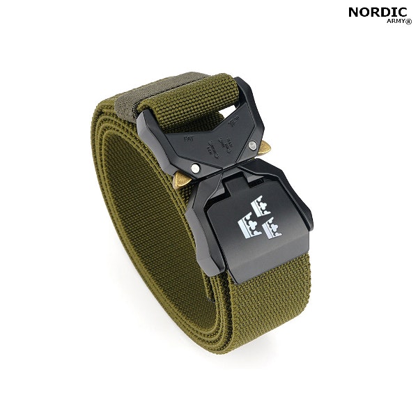 Nordic Army® Tactical Stretchbälte Tre kronor - Grön