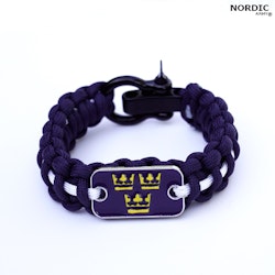 Nordic Army® Royal Crown Paracord armband - Marinblå/Vit