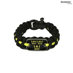 Nordic Army® Royal Crown Paracord armband - Svart/Gul