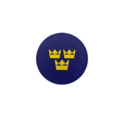 Gummi Märke med Tre Kronor Rund - Blå/Gul