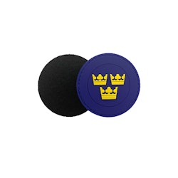 Gummi Märke med Tre Kronor Rund - Blå/Gul