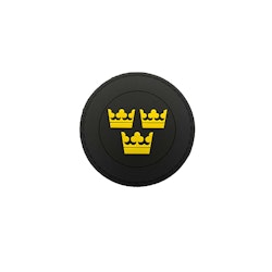 Gummi Märke med Tre Kronor Rund - Svart/Gul