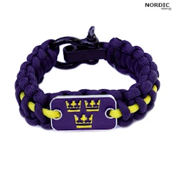 Nordic Army® Royal Crown Paracord armband - Marinblå/Gul