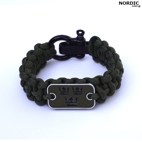 Nordic Army® Royal Crown Paracord armband - Army Green