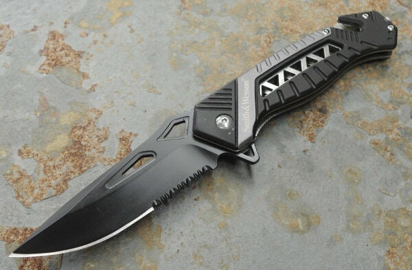Smith & Wesson® RESCUE POCKET KNIFE GREY - Räddningskniv