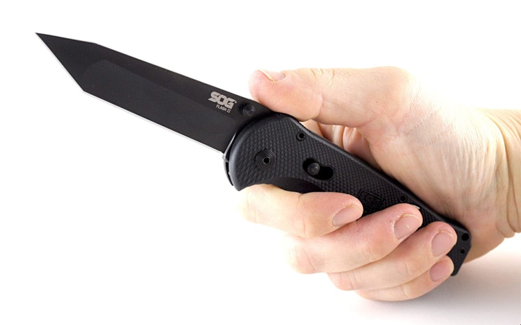 SOG Flash II Tanto Black TiNi