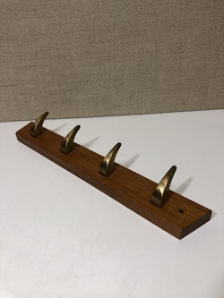 KLÄDHÄNGARE, Teak/Mässing, HAFA Combino serie Sweden.