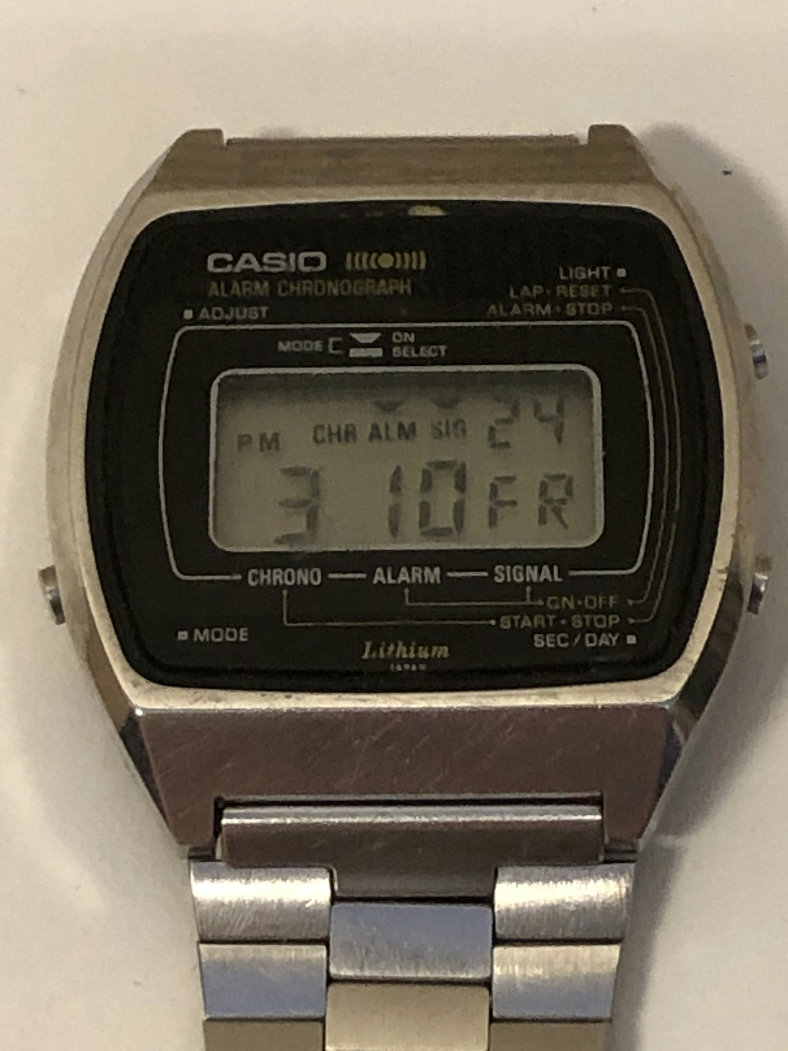 ARMBANDSUR, herr, CASIO, alarm, chronograph, quartz, 1980-tal.