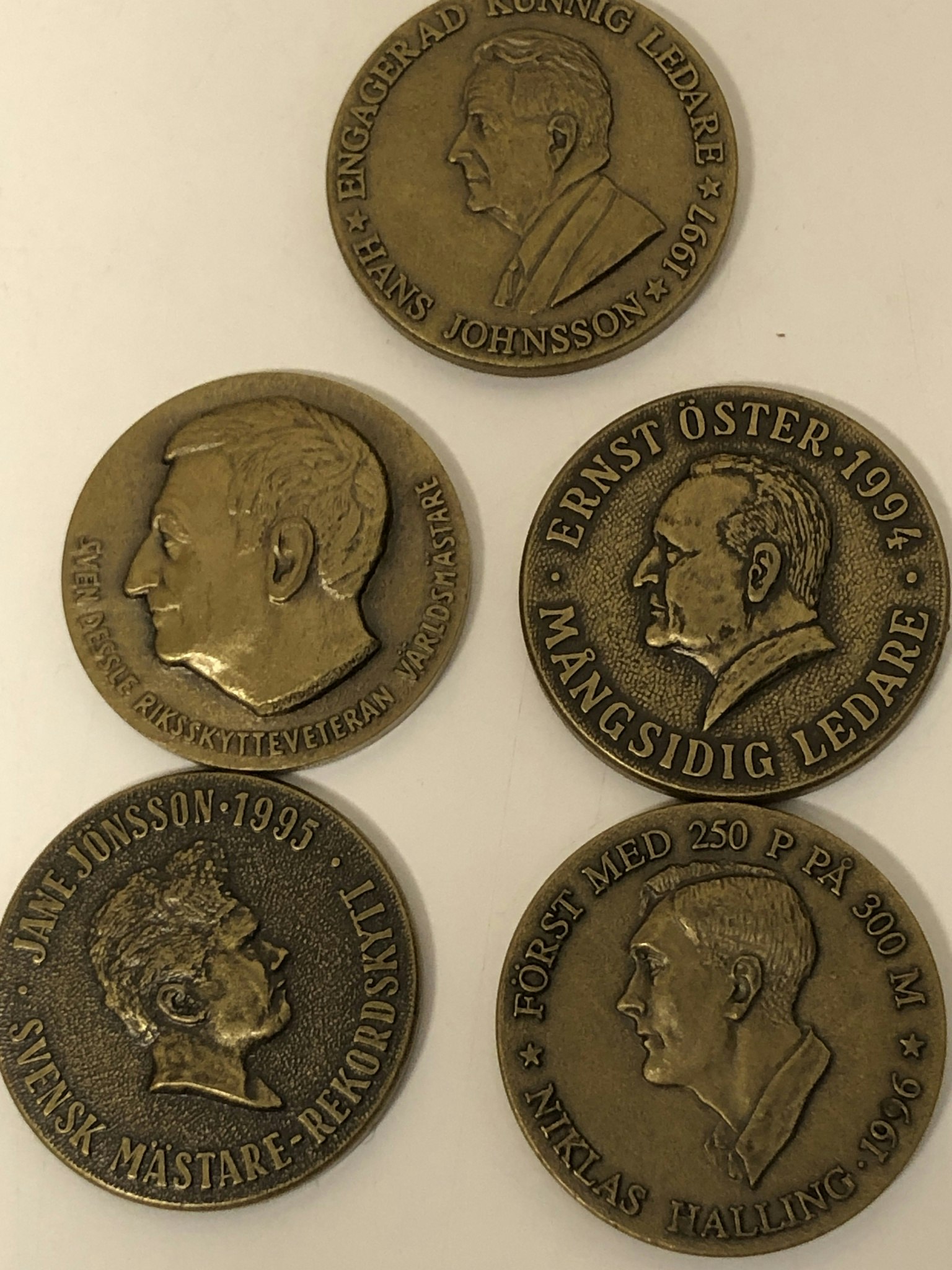 MEDALS 13 pcs, metal, Svenska Dagbladet's National Shooting Competition.