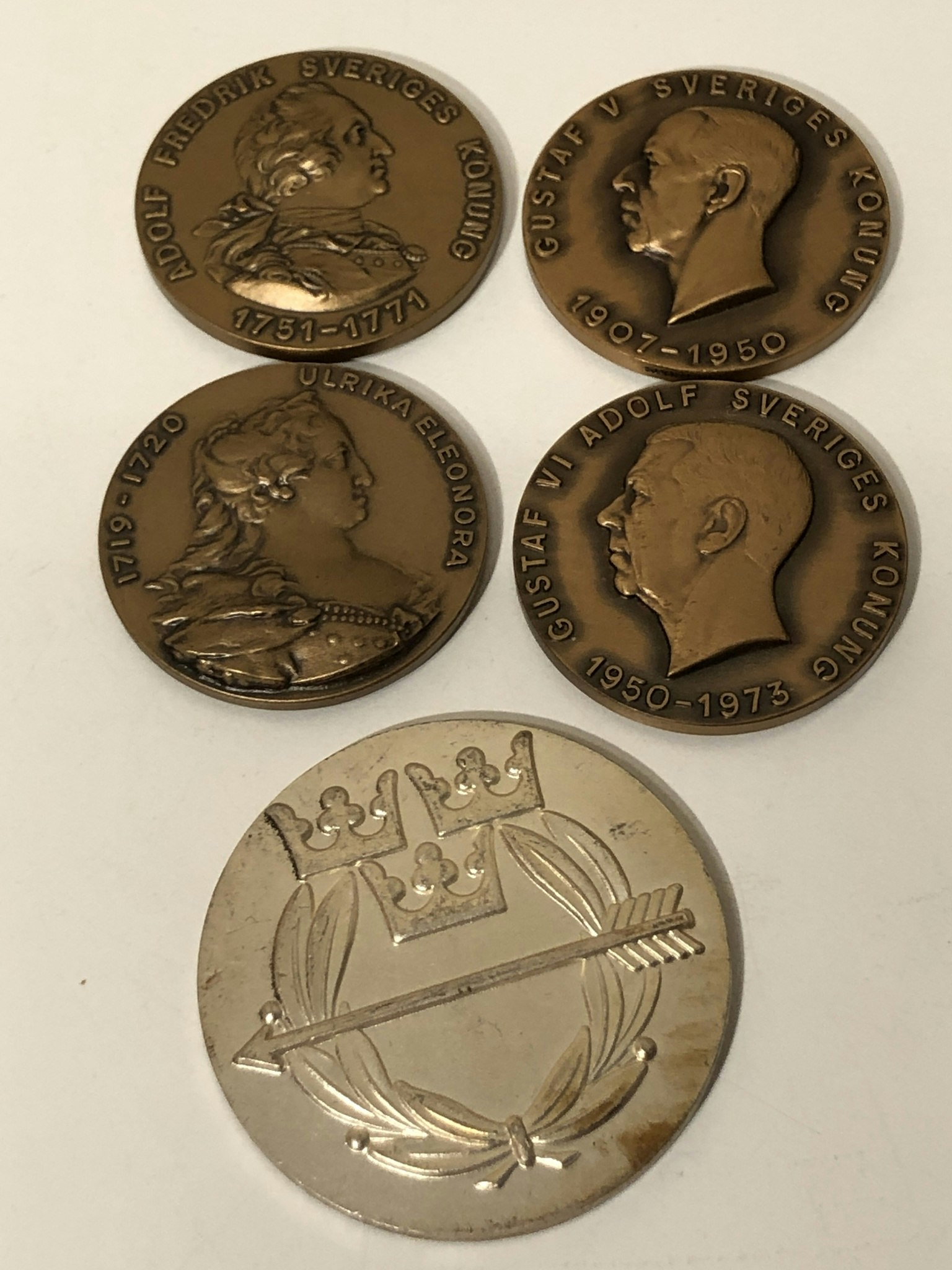 MEDALS, 8 pcs, metal, Skytte ÖS National Propaganda
