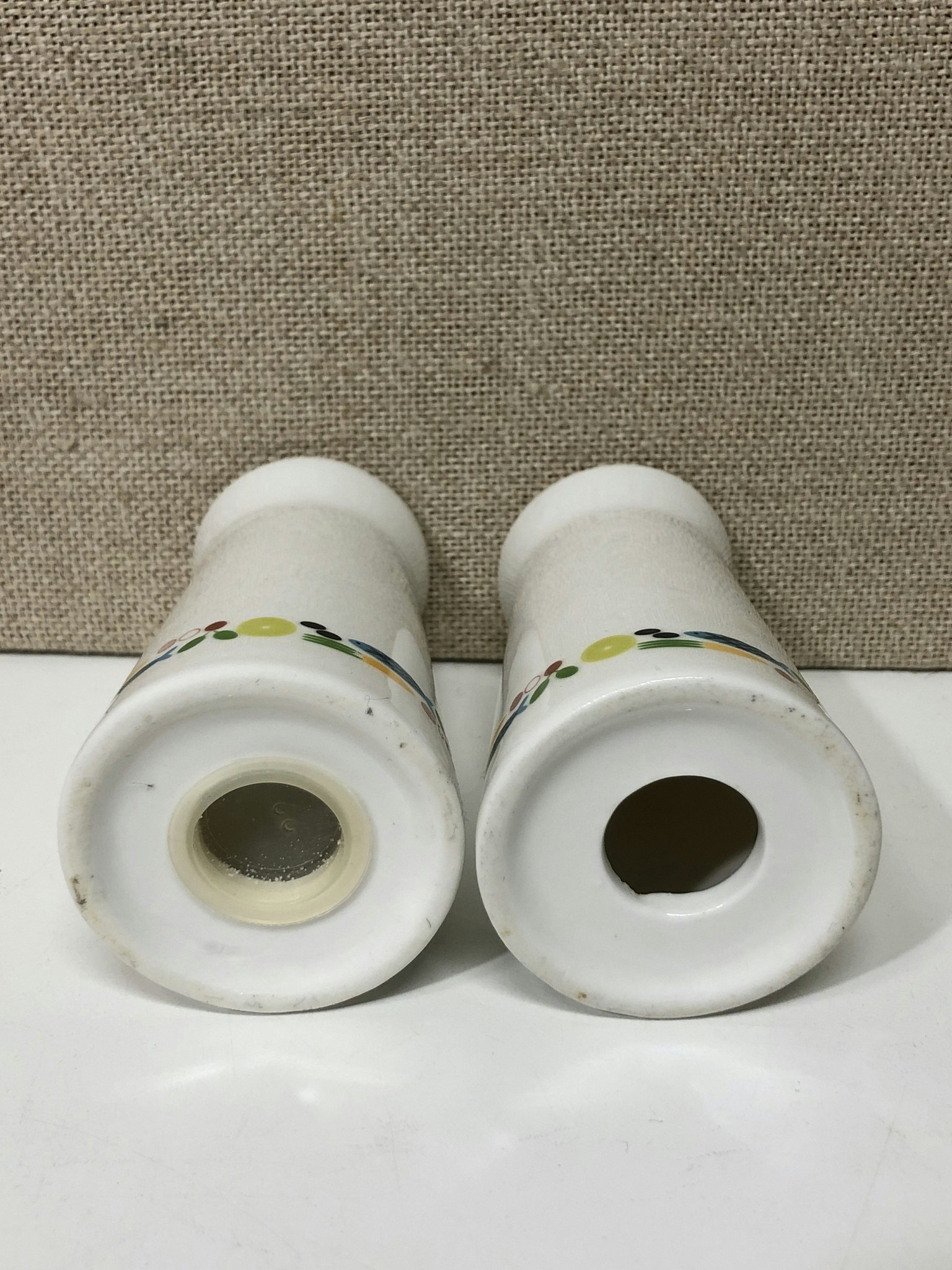 SALT & PEPPER SHOTS, porcelain, 1950s/60s.