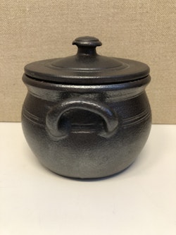 KRUKA MED LOCK, keramik, Höganäs, 1 liter.