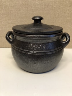 KRUKA MED LOCK, keramik, Höganäs, 1 liter.