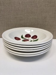 EFTERRÄTTSTALLRIKAR, 6 st. Burgundy Cherry & Devon Peach England.