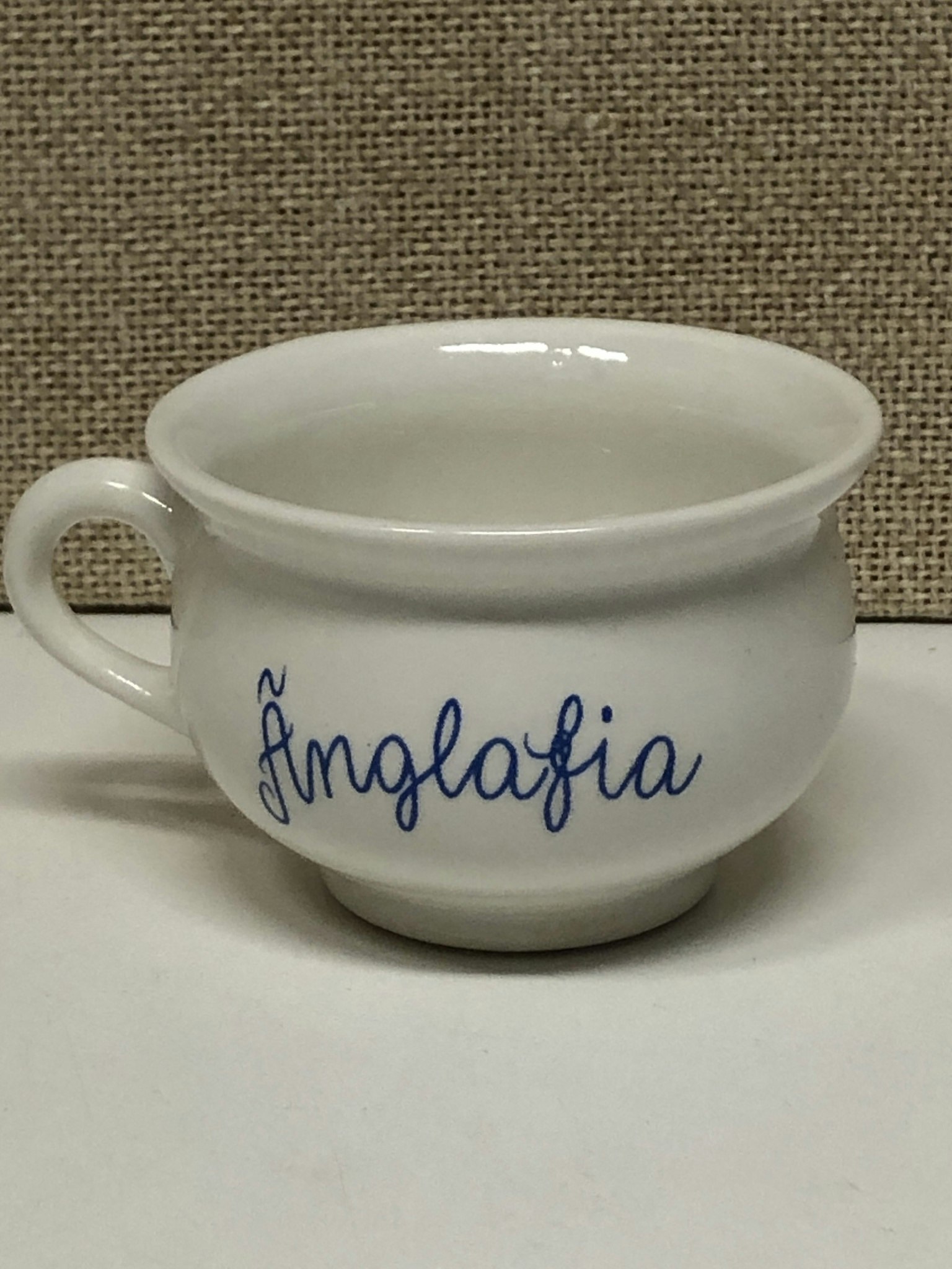 GLÖGG/ PUNCHMUGG, flintgods, "Änglafia" Margareta Hennix, Gustavsberg.