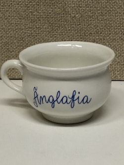 GLÖGG/ PUNCHMUGG, flintgods, "Änglafia" Margareta Hennix, Gustavsberg.