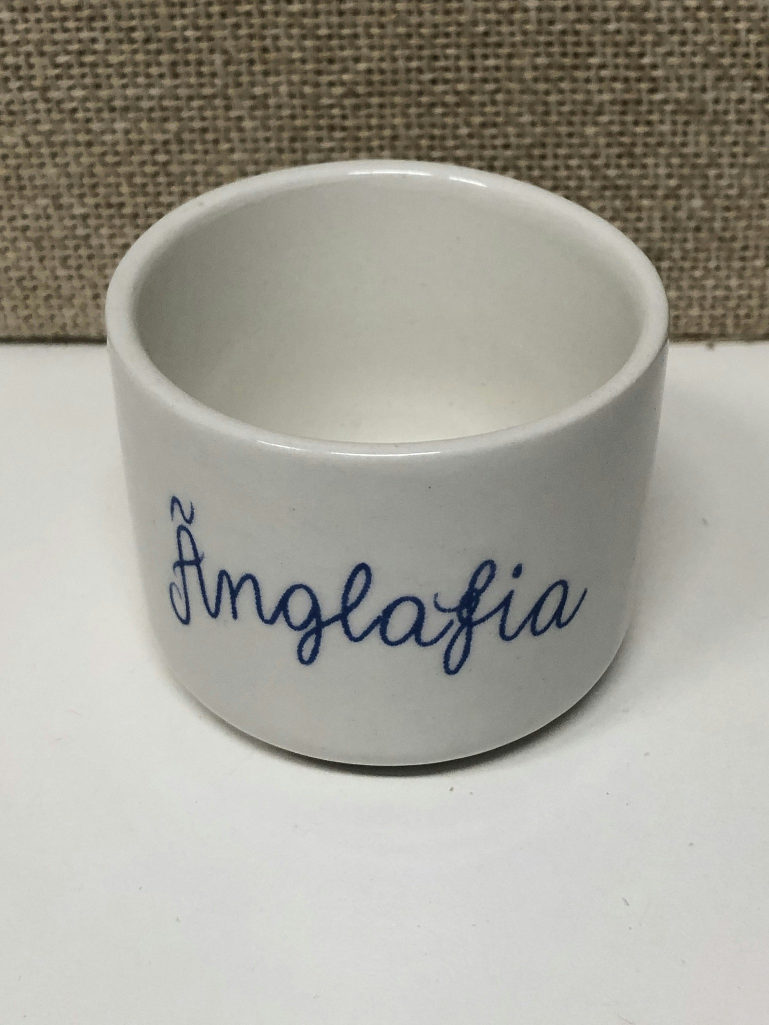 ÄGGKOPP, flintgods, "Änglafia" Margareta Hennix, Gustavsberg.