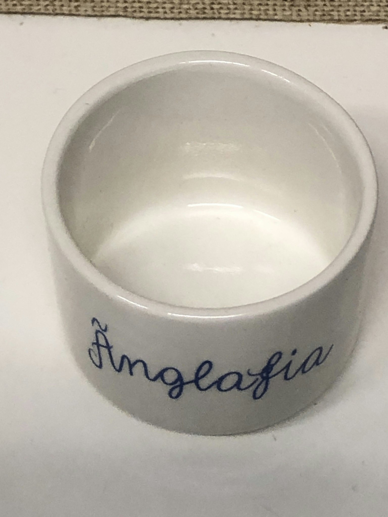 ÄGGKOPP, flintgods, "Änglafia" Margareta Hennix, Gustavsberg.