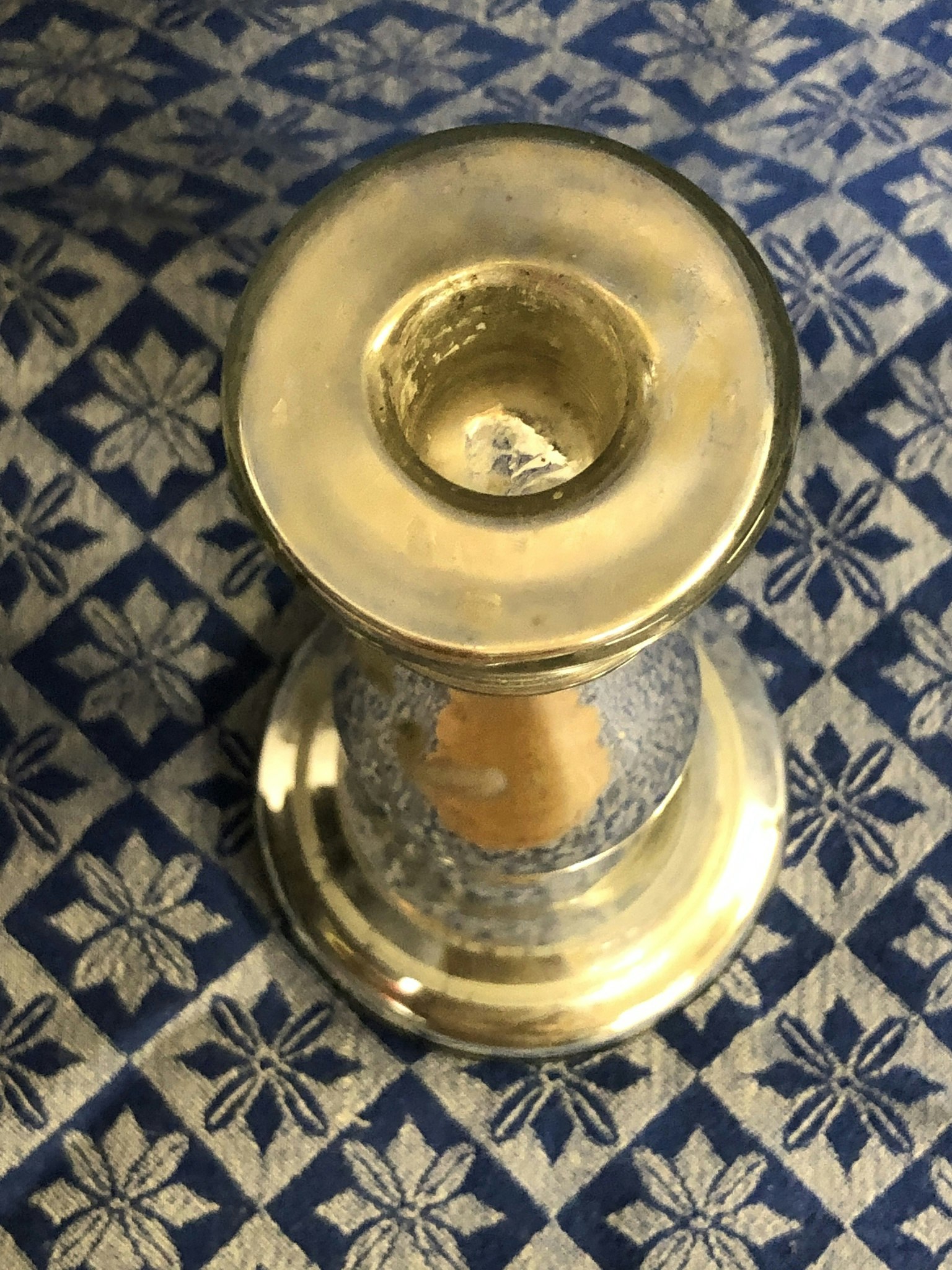 LJUSSTAKE, glas, "Fattigmanssilver" 1800-tal.