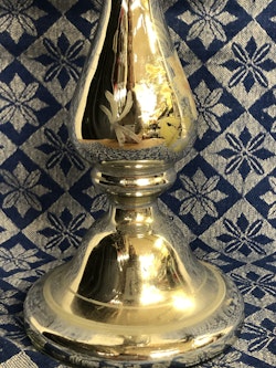 LJUSSTAKE, glas, "Fattigmanssilver" 1800-tal.