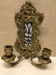 WALL LAMP, brass, rococo style, second half of the 20th century.