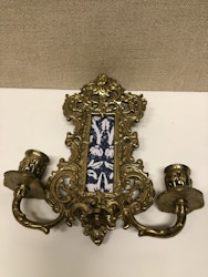 WALL LAMP, brass, rococo style, second half of the 20th century.