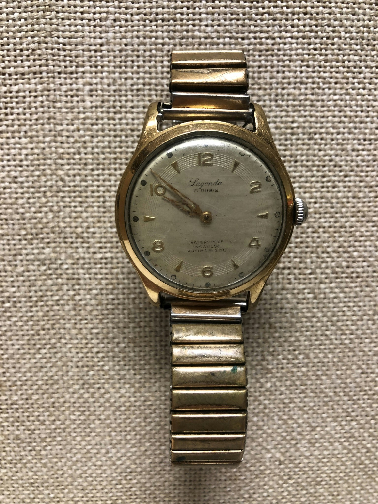 ARMBANDSUR, herr, Lagonda 17 rubins, 35 mm.