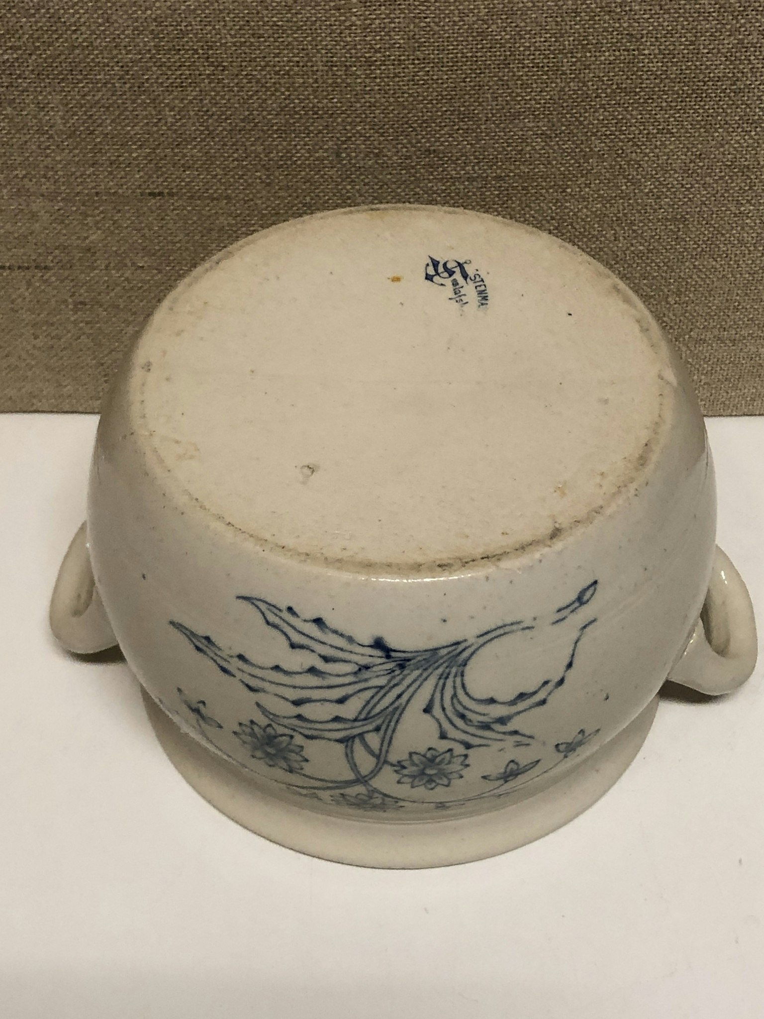 POT, stone mass, "Blue White" Gustavsberg.
