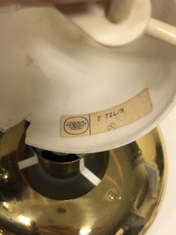 TAKLAMPA, mässing, Hans-Agne Jakobsson, modell T724, Markaryd.
