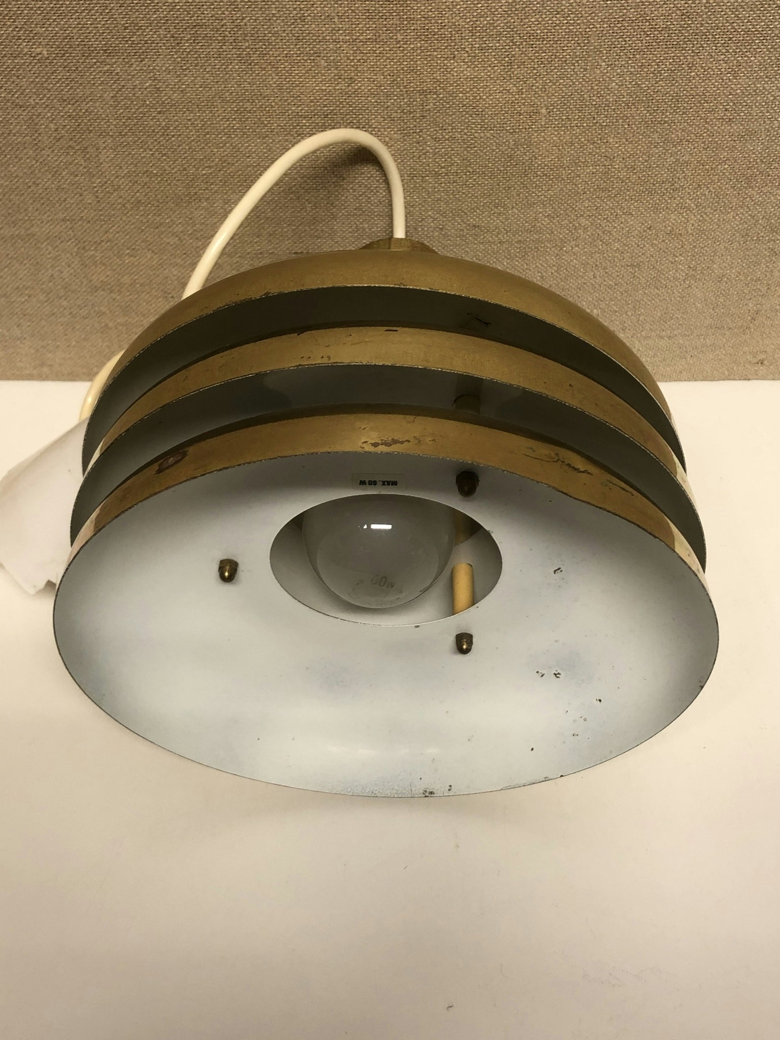 TAKLAMPA, mässing, Hans-Agne Jakobsson, modell T724, Markaryd.