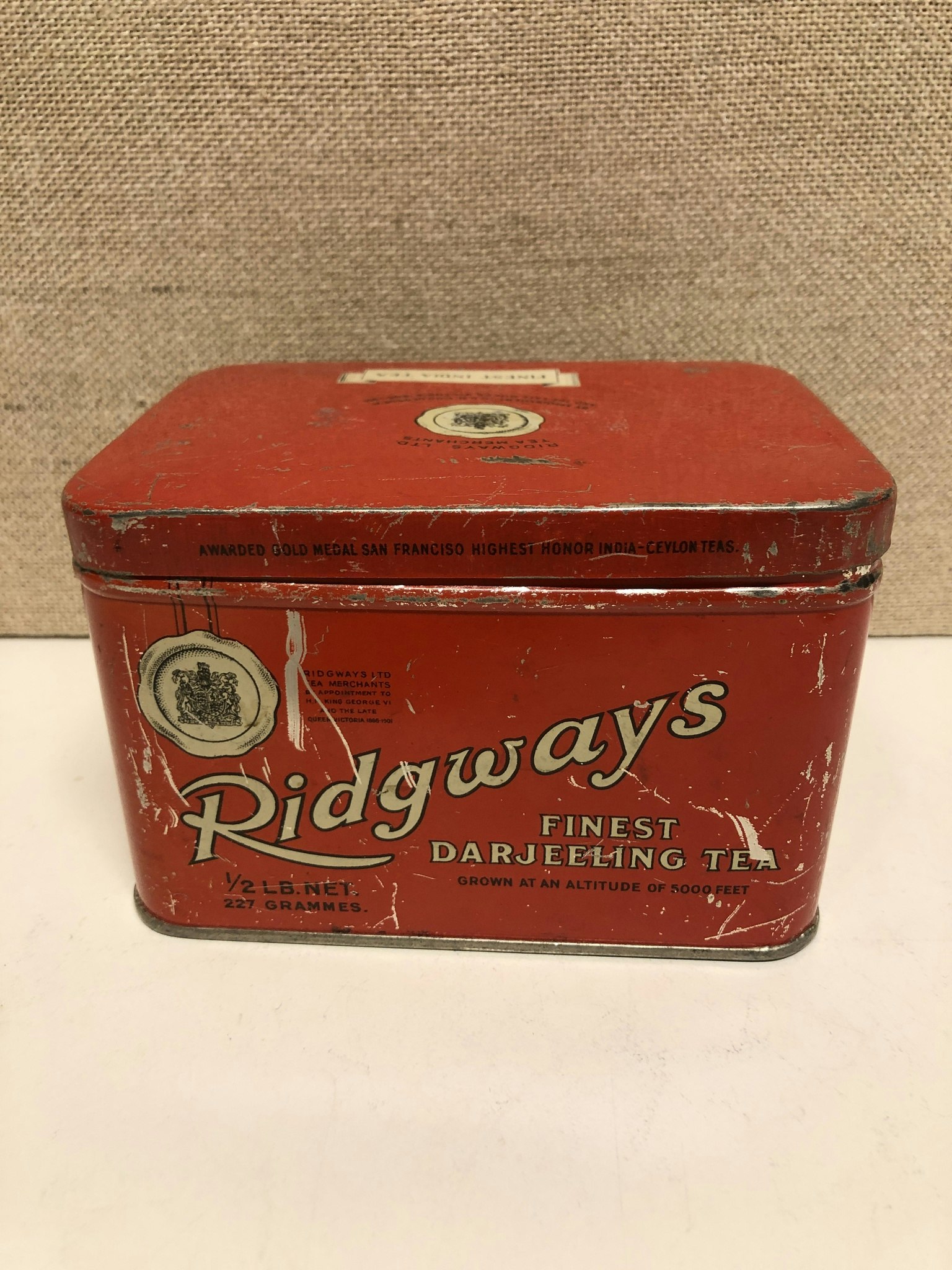 PLÅTBURK, Ridgways Finest Darjeeling Tea, England.