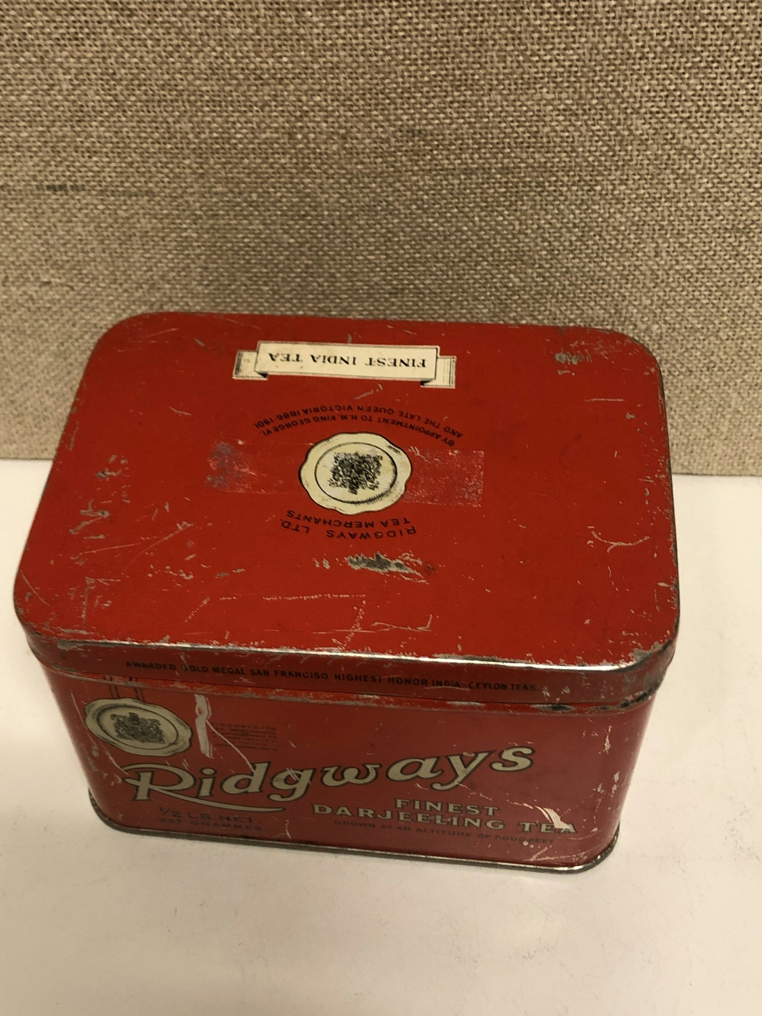 PLÅTBURK, Ridgways Finest Darjeeling Tea, England.