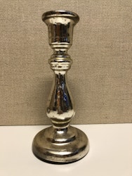 LJUSSTAKE, glas, "Fattigmanssilver" 1800-tal.