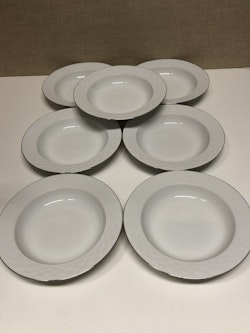 DEEP PLATES, 7 pcs, porcelain, "Stockholm" IKEA, Quality.
