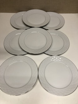 FOOD PLATES, 8 pcs. porcelain, "Stockholm" IKEA, Quality.