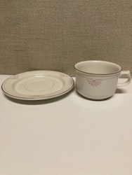 KAFFEKOPP MED FAT, stengods, "Liza", Karin Björquist, Gustavsberg.