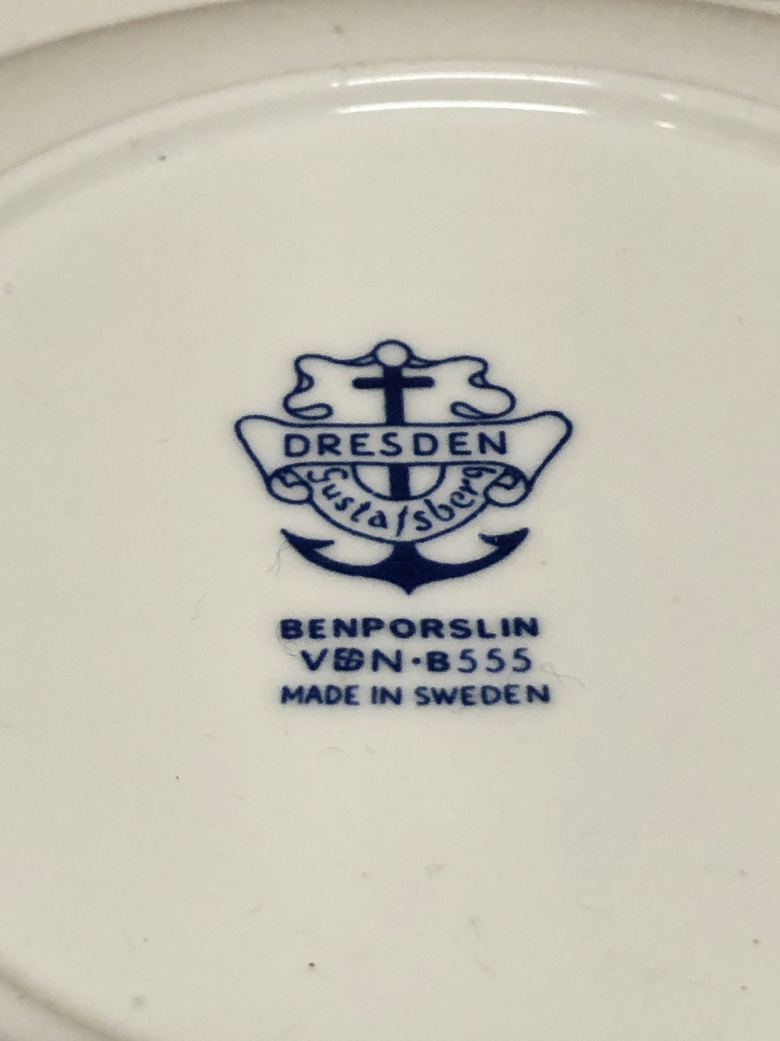 TEKOPP MED FAT, benporslin "Dresden" Gustavsberg.