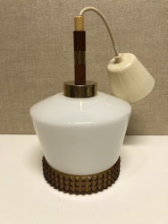 TAKLAMPA, glas/teak/mässing, 1960-tal.
